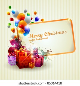 Colorful gifts and place for text.