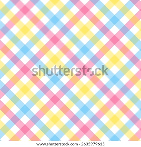 Colorful gingham seamless pattern.Multicolor checkered tartan plaid repeat pattern.Geometric vector background wallpaper