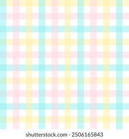 Colorful gingham seamless pattern.Pastel tartan checkered plaid repeat pattern.Geometric vector background wallpaper.