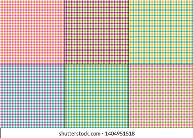 colorful gingham vector background patterns