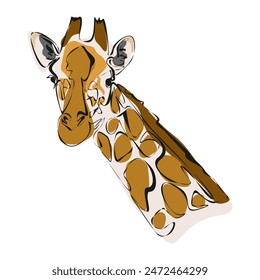 Colorful Giraffe. Flat Design Vector Illustration Minimalistic design