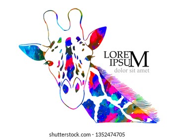 Colorful giraffe. Vector