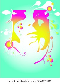 colorful girl illustration