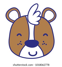 colorful glad bear head wild animal