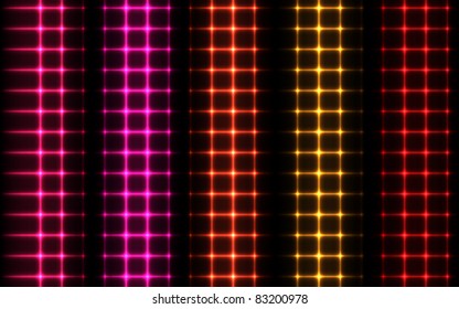 Colorful glares on black background