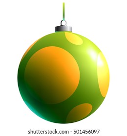 Colorful glass ball. Bright gradient effect. Christmas Toy. New year element. Color decorative object. Isolated sphere. Holiday decoration.