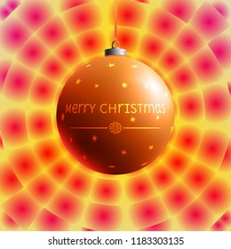 Colorful glass ball on creative and bright background. Christmas Toy. Xmas element. Holiday decoration. Color decorative object.