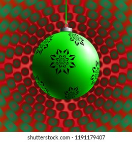 Colorful glass ball on creative and bright background. Christmas Toy. Xmas element. Holiday decoration. Color decorative object.