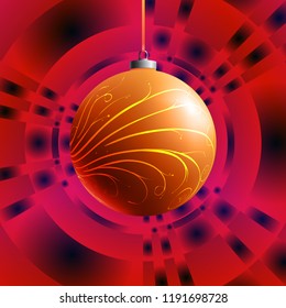 Colorful glass ball on creative and bright background. Christmas Toy. Xmas element. Holiday decoration. Color decorative object.