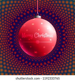 Colorful glass ball on creative and bright background. Christmas Toy. Xmas element. Holiday decoration. Color decorative object.