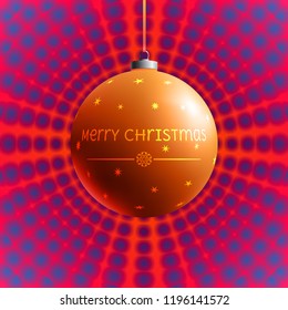 Colorful glass ball on creative and bright background. Christmas Toy. Xmas element. Holiday decoration. Color decorative object.
