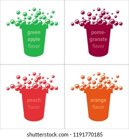 Colorful glass with bubbles