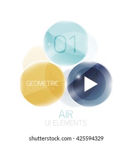 Colorful glass circles composition. Modern futuristic round elements, air abstract geometric template