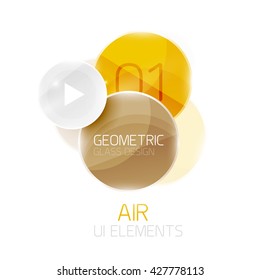 Colorful glass circles composition. Modern futuristic round elements, air abstract geometric template