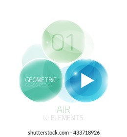 Colorful glass circles composition. Modern futuristic round elements, air abstract geometric template