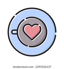 colorful glass of coffee love father's day symbol icon