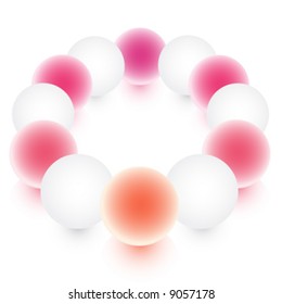 colorful glass spheres