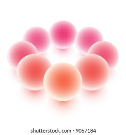 colorful glass spheres