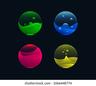 Colorful glass toxic sphere vector illustration. Design elements