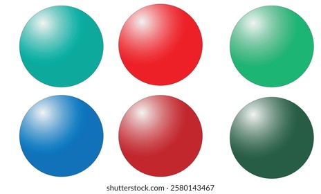 
Colorful glass vector bubbles,  Set of colorful spheres with shadow. illustration