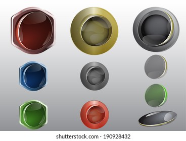Colorful glass web buttons