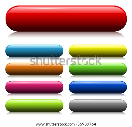 colorful glass web buttons set