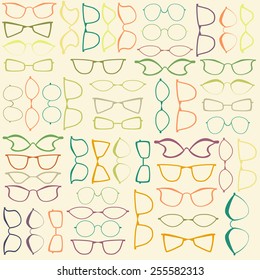 Colorful glasses background
