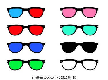 Colorful glasses collection vector design.