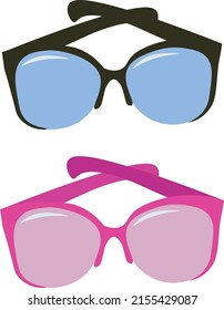 Colorful glasses vector illustration. Fashionable eyeglasses. 