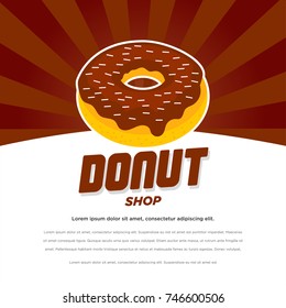 Colorful glazed donuts icons background. Sweet bakery vector with decorations - top view. Vector illustration template