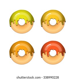 Colorful glazed vector donuts