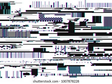 Colorful glitch background. Abstract noise effect, error signal, television technical problem. Vector illustration.