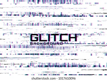 Colorful glitch background. Abstract noise effect, error signal, television technical problem. Vector illustration.