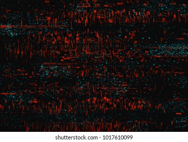 Colorful glitch background. Abstract noise effect, error signal, television technical problem. Vector illustration.