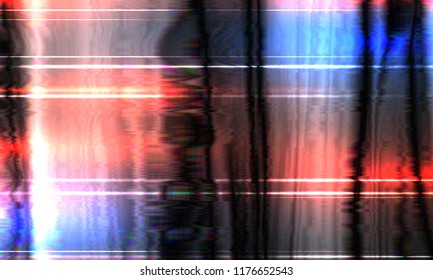 Colorful glitch background. Abstract noise effect, error signal, television technical problem. Vector illustration.