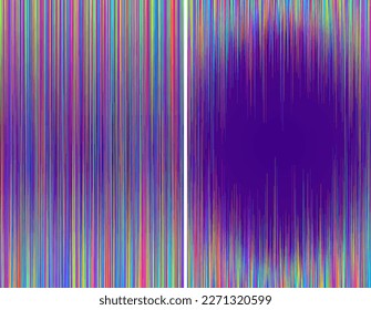 Colorful glitch gradient textured lines background. 