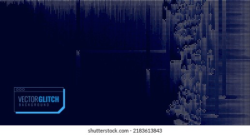 Colorful Glitch Screen Effect Background. Abstract Digital Pixel Dots Noise Glitch Error. Overlay Texture Pixel Sorting Effect Illustration. Modern Sci-Fi Game Vector Background.