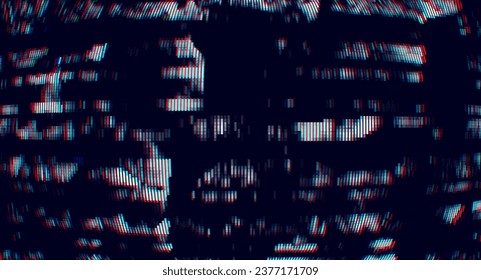 Colorful Glitch Screen Effect Background. Abstract Digital Pixel Dots Noise Glitch Error. VHS CRT Overlay Effect. Video Damage Overlay Background. Vector Illustration.