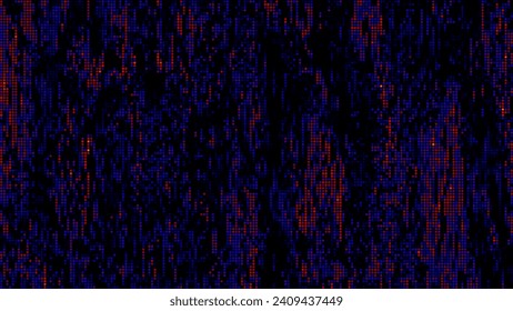 Colorful Glitch Screen Effect Background. Abstract Digital Pixel Dots Noise Glitch Error. Overlay Texture Pixel Sorting Effect Illustration. Modern Sci-Fi Game Vector Background.