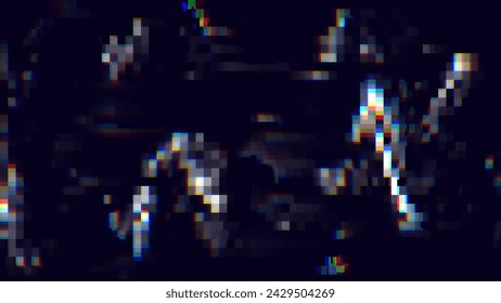 Colorful Glitch Screen Effect Background. Abstract Digital Pixel Dots Noise Glitch Error. Overlay Texture Pixel Sorting Effect Illustration. Vector Illustration.