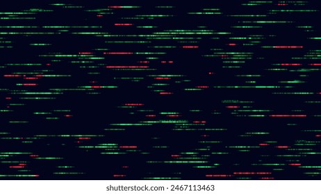 Colorful Glitch Screen Effect Background. Abstract Digital Pixel Dots Noise Glitch Error. Overlay Texture Pixel Sorting Effect Illustration. Vector Illustration.