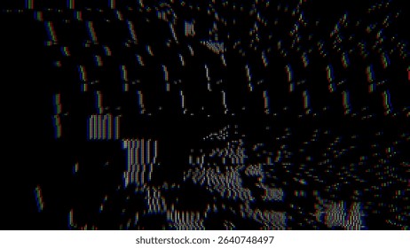 Colorful Glitch Screen Effect Background. Abstract Digital Pixel Dots Noise Glitch Error. VHS CRT Overlay Effect. Video Damage Overlay Background. Vector Illustration.