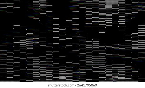 Colorful Glitch Screen Effect Background. Abstract Digital Pixel Dots Noise Glitch Error. VHS CRT Overlay Effect. Video Damage Overlay Background. Vector Illustration.