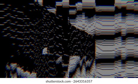 Colorful Glitch Screen Effect Background. Abstract Digital Pixel Dots Noise Glitch Error. VHS CRT Overlay Effect. Video Damage Overlay Background. Vector Illustration.
