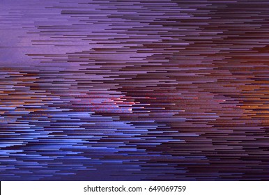 Colorful glitched background. Modern abstract generative illustration made of vector pixel mosaic. Distorted image processing. Random digital signal error. Collapsing array of data. Element of design.