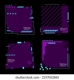 Colorful glitchy background set. Vector illustration