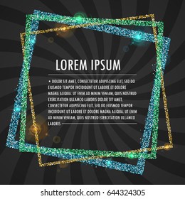 Colorful glitter frame with space for text