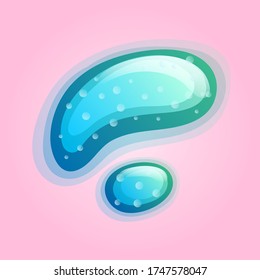 Ilustración vectorial de deslizamiento de brillo colorido. Girly mancha en el fondo rosado. Juego divertido para los niños.