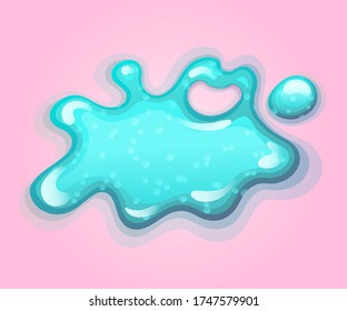 Ilustración vectorial de deslizamiento de brillo colorido. Girly mancha en el fondo rosado. Juego divertido para los niños.