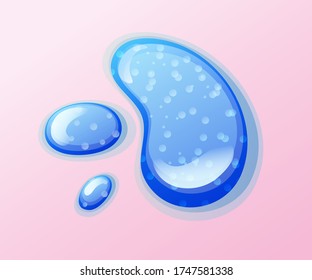 Colorful glitter slime blob vector illustration. Girly goo stain on pink background. Fun game for kids.